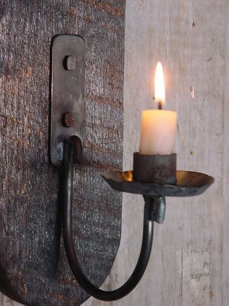 Wrought Iron Mirrored Wall Candle Sconce 10018637