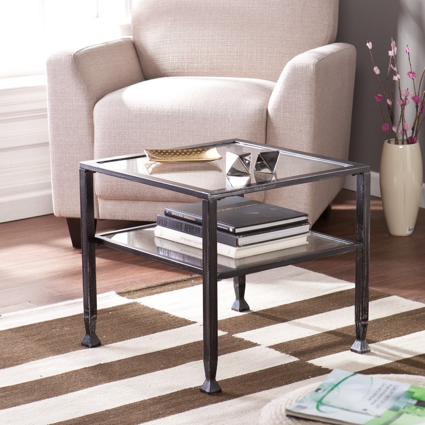 Wildon Home %c2%ae Beacon End Table With Glass Top