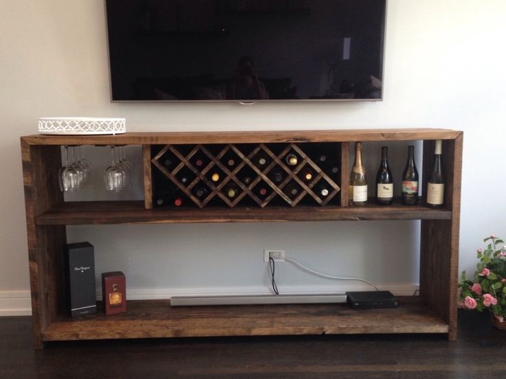 Wine bar with bottle rack and glass rack
