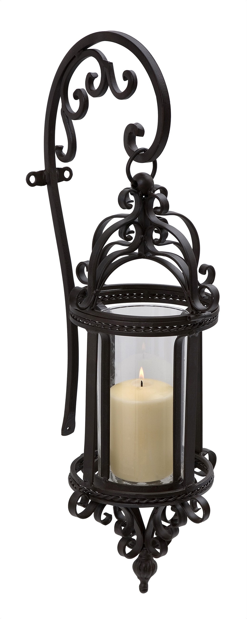Wrought iron candle wall sconces