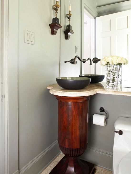 Wrought iron pedestal sink