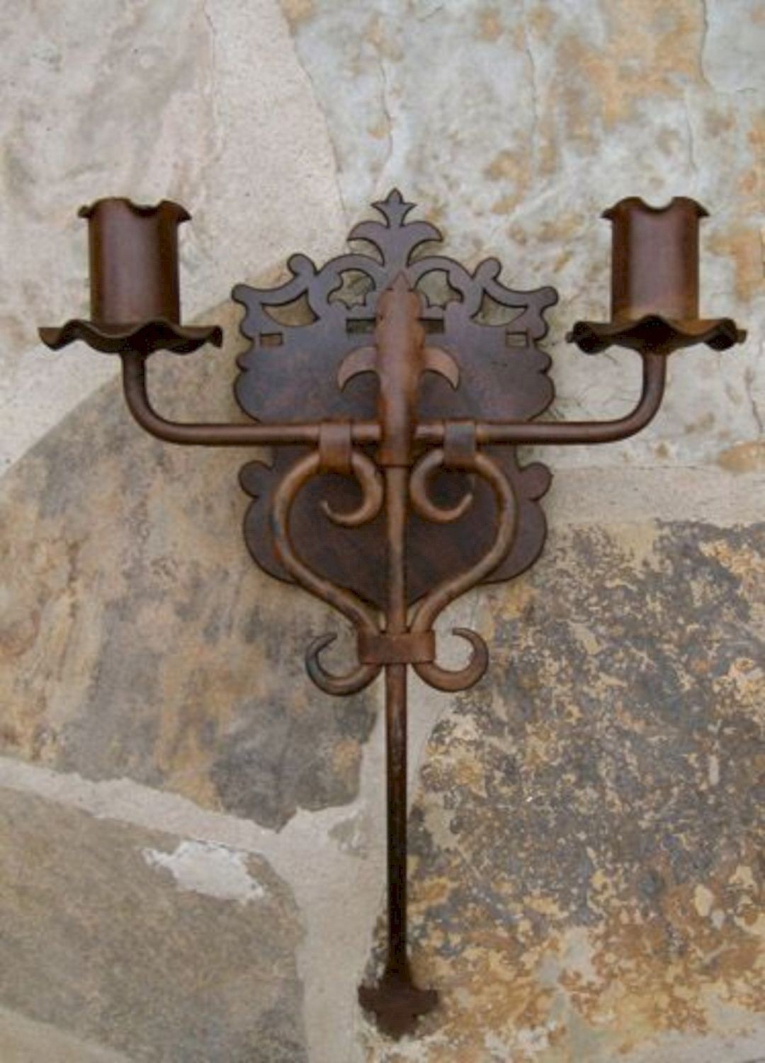 Wrought iron wall sconce 1