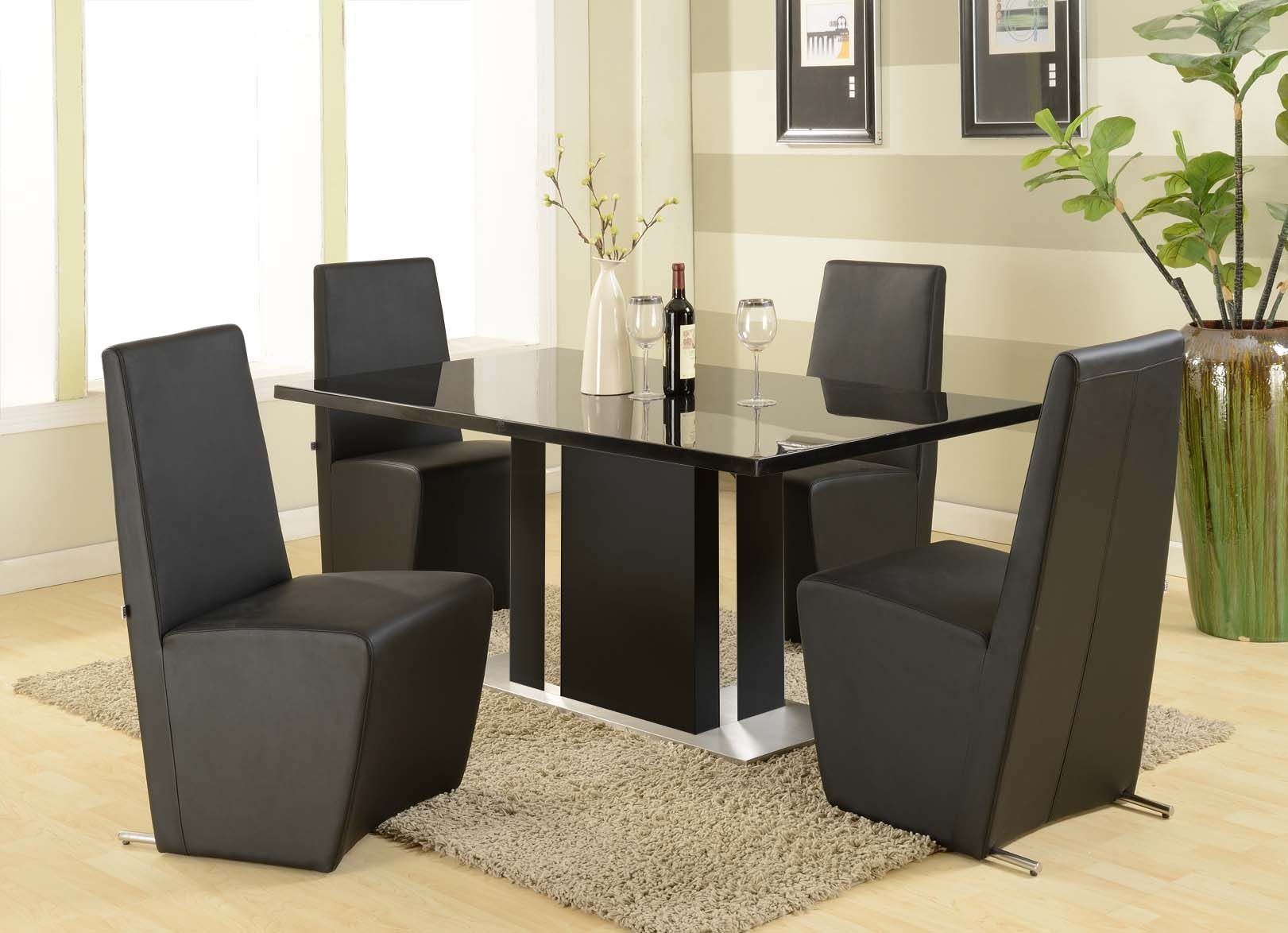Black marble dining table set 17