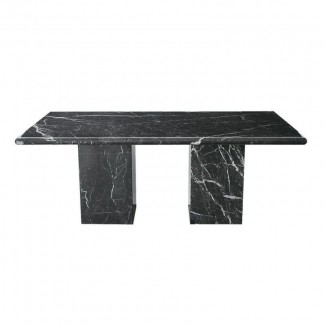 Black marble dining table