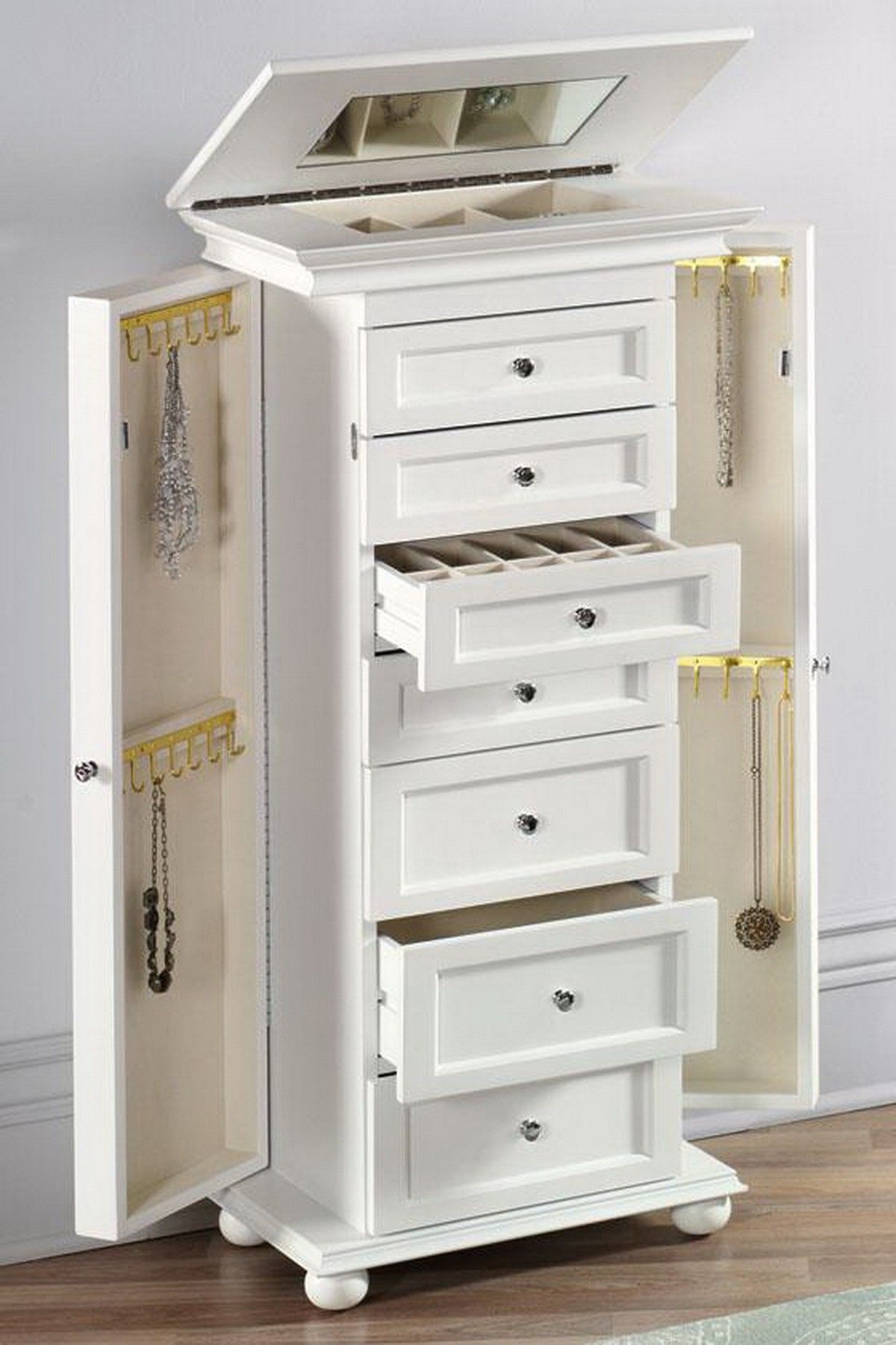 Large free deals standing jewelry armoire