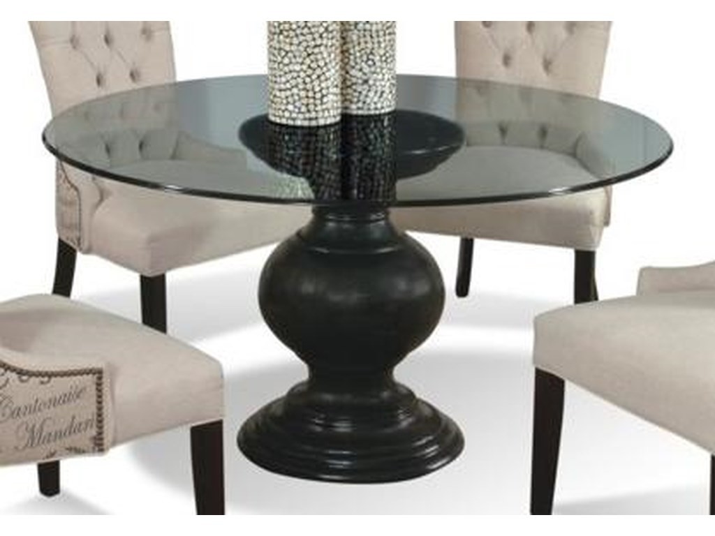 Round Glass Top Dining Table Wood Base - Ideas on Foter