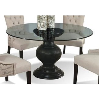Round Glass Top Dining Table Wood Base Ideas On Foter