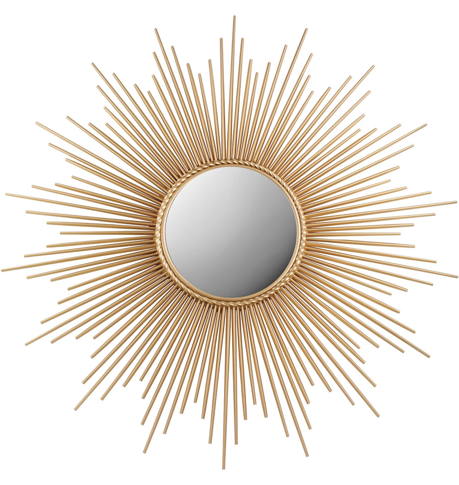Large gold sunburst mirror