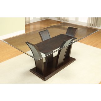 Glass Top Dining Tables With Wood Base For 2020 Ideas On Foter