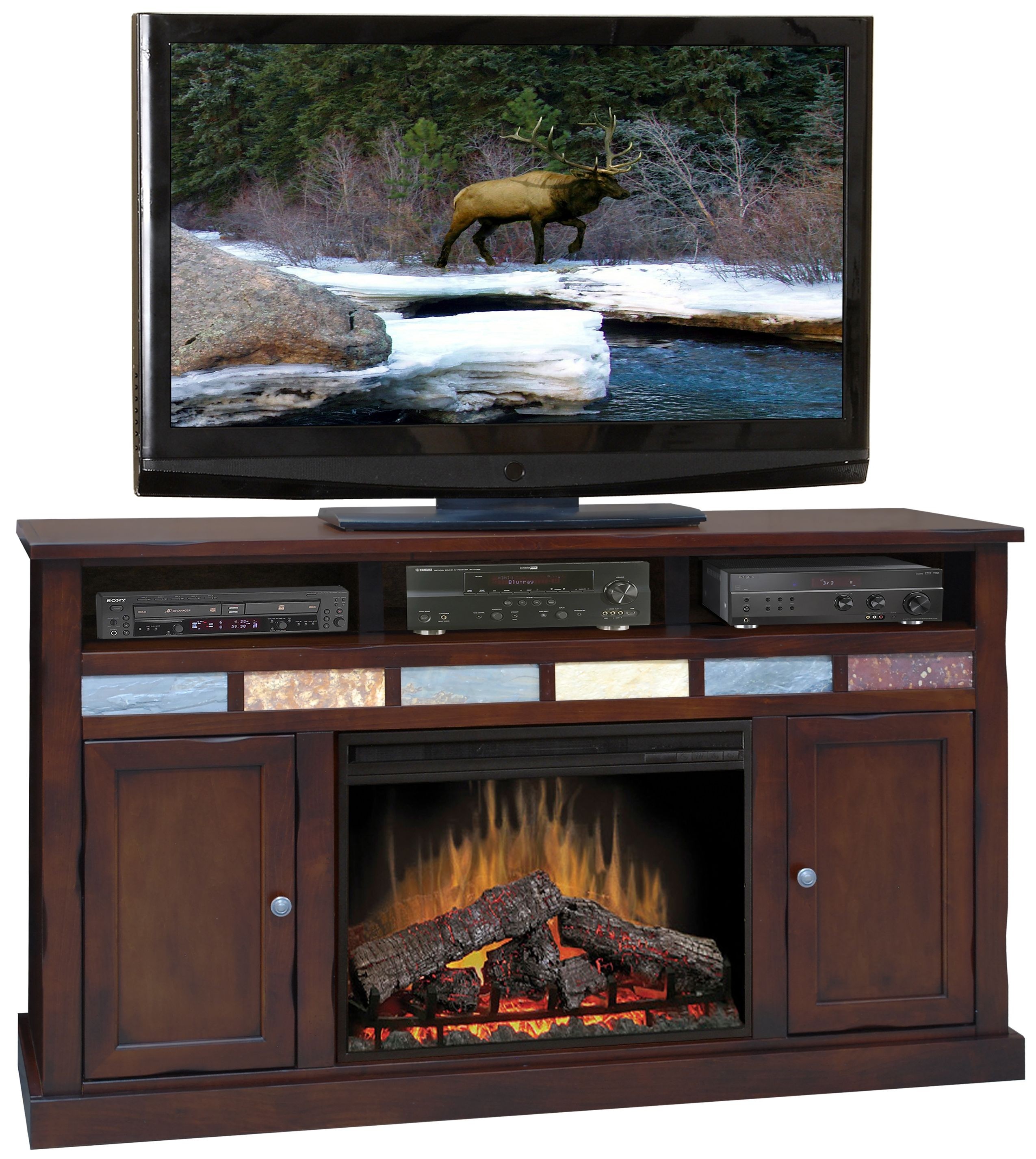 Modern tv stand with fireplace