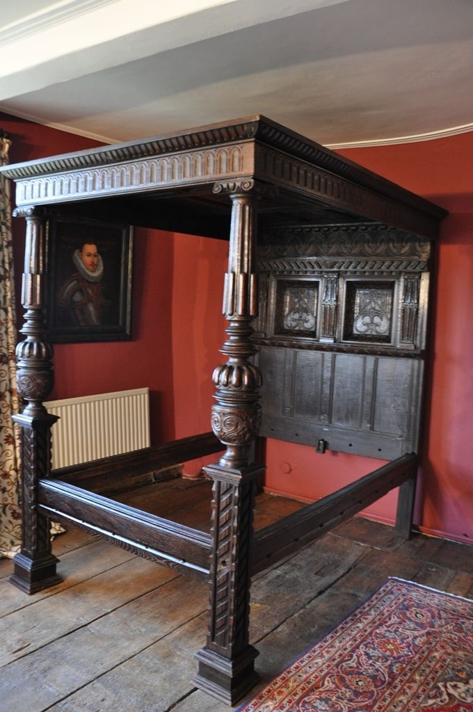 antique oak four poster bed