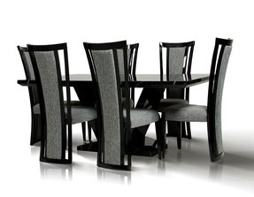 Black Marble Dining Table Set - Foter