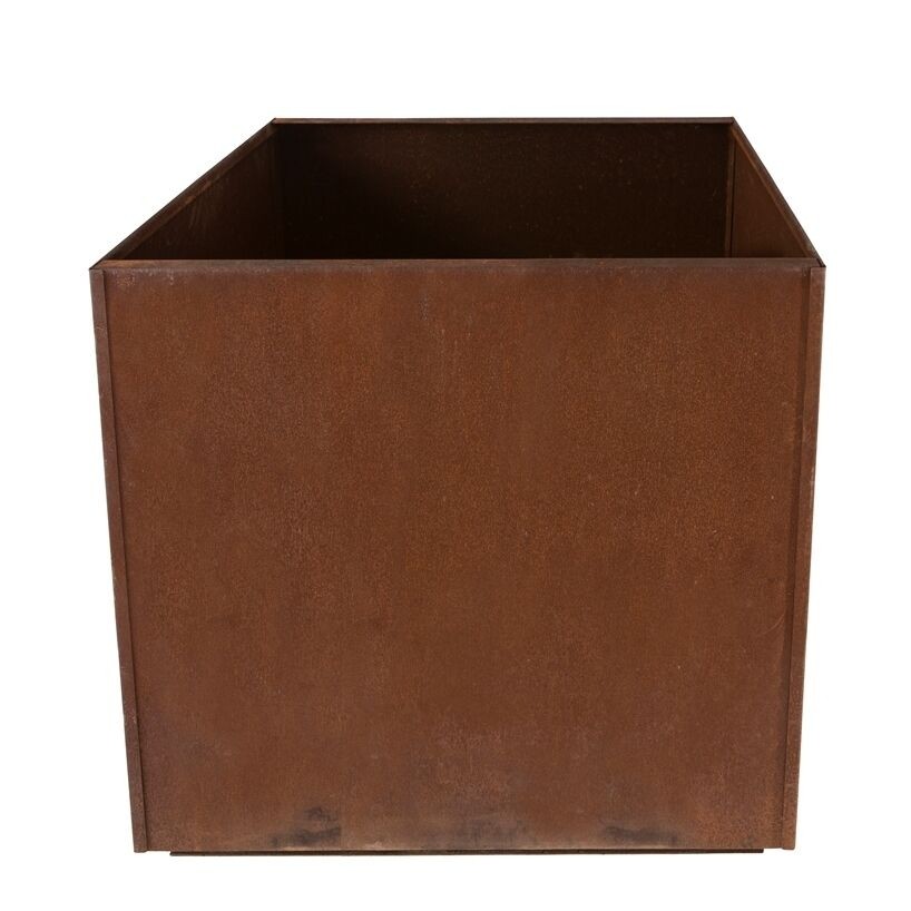 Square metal corten steel planter box rust large 16 cube
