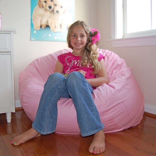 Ahh Products Pink Organic Cotton Washable Bean Bag Chair