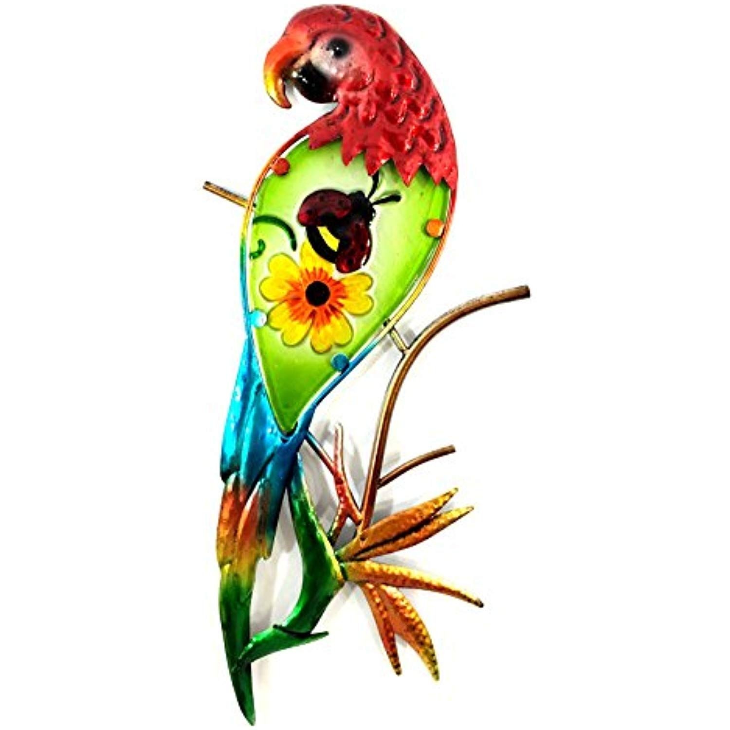 Bejeweled Display® Parrot w/ Glass Wall Art Plaque & Home Decor