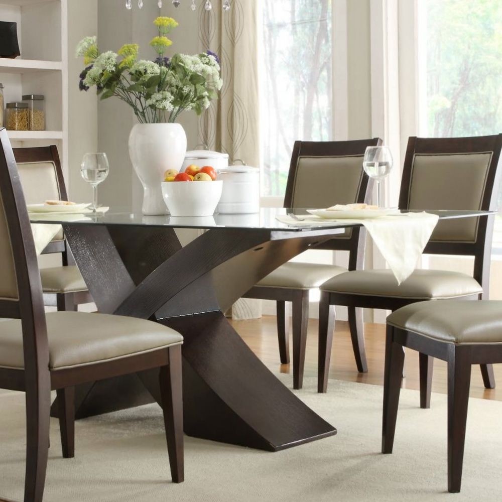 Bering Dining Table and Side Chairs by Home Elegance in Dark Espresso