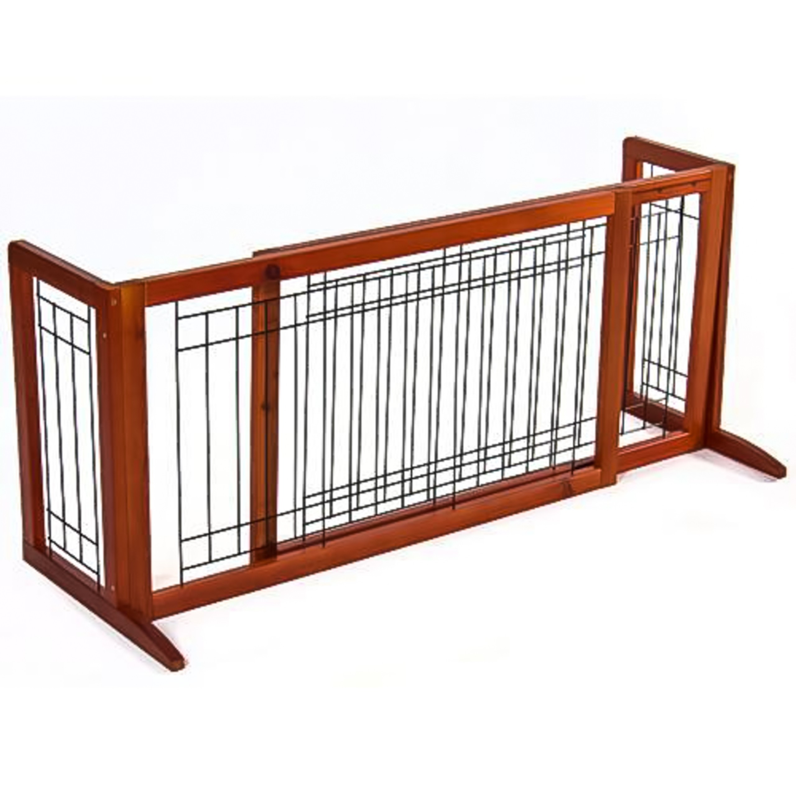 Best Choice Products® Pet Fence Gate Free Standing Adjustable Dog Gate Indoor Solid Wood Construction
