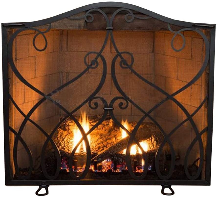 Custom wrought iron fireplace screens
