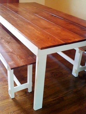 Farmhouse Dining Table With Bench Ideas On Foter
