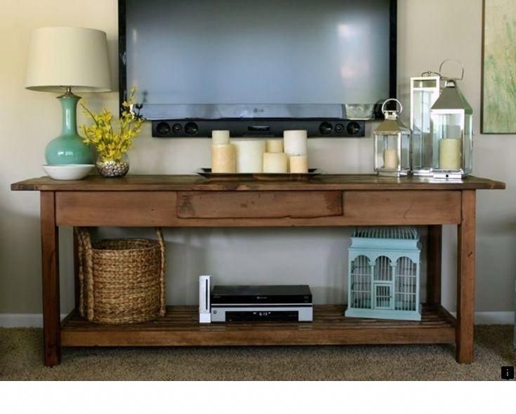 console table under mounted tv