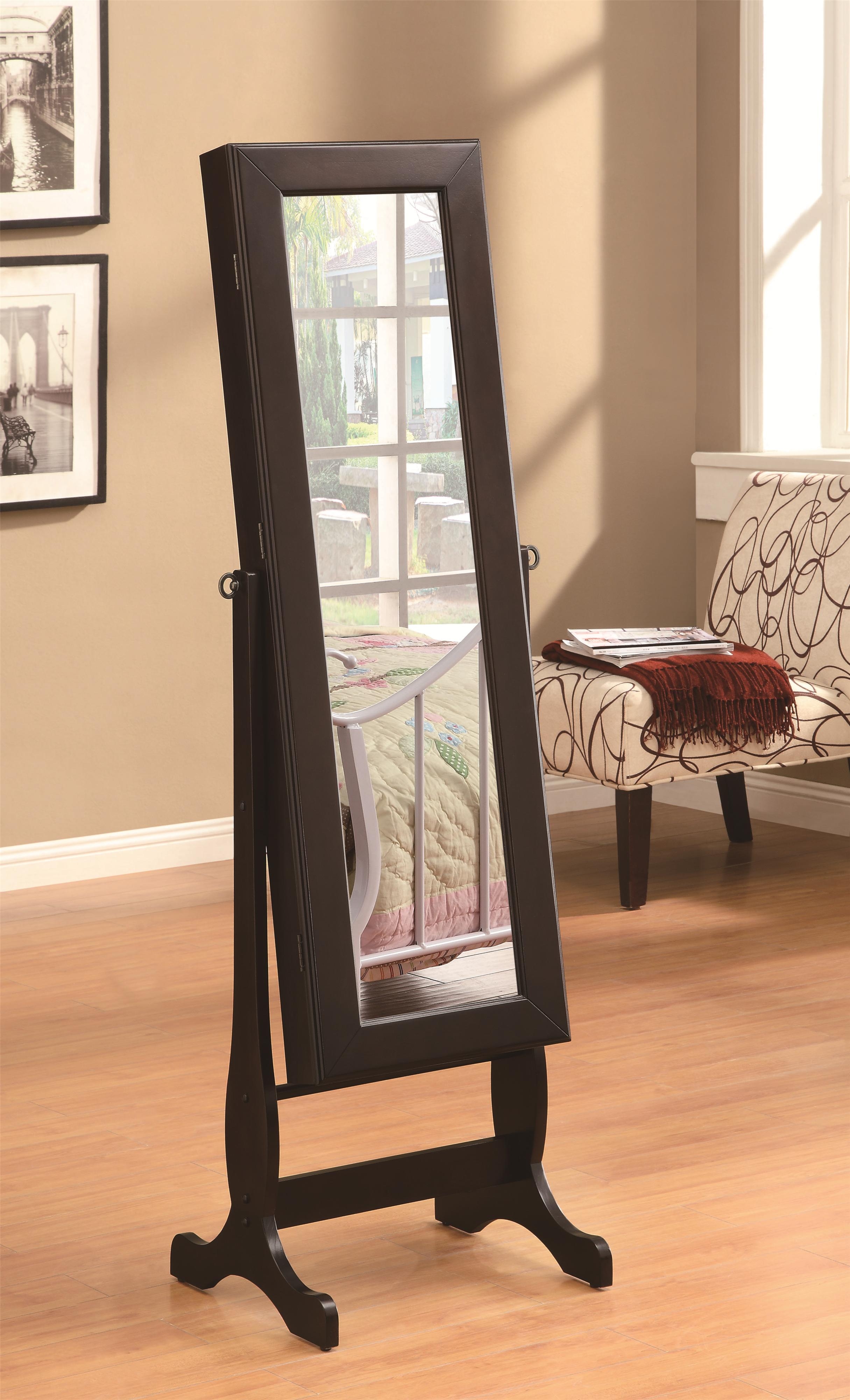 Free standing jewelry armoire with mirror 2