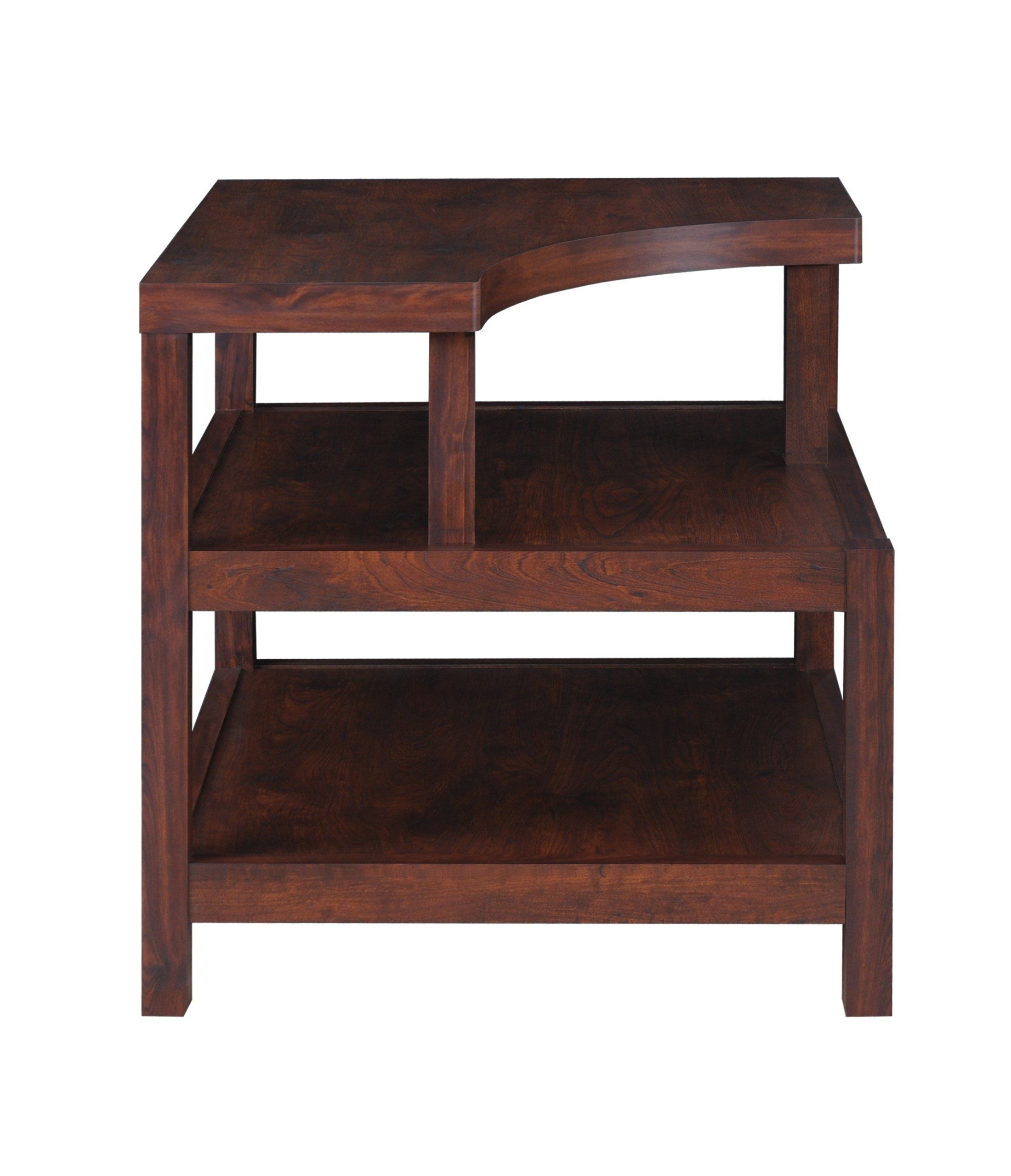 Furniture of America Torsae 3-Shelf End Table, Vintage Walnut