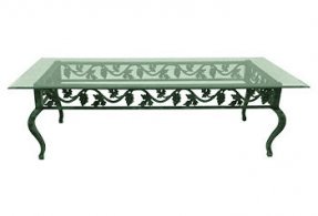 Glass wrought iron coffee table