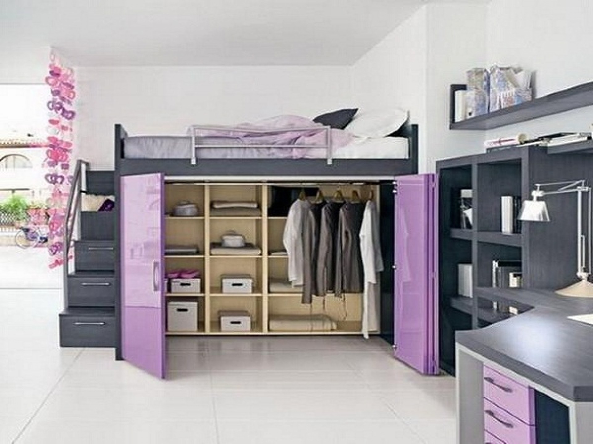 Loft beds with storage underneath