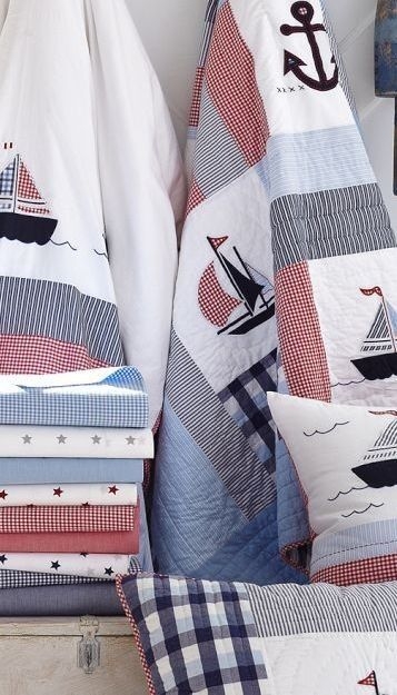 Nautical patchwork quilt