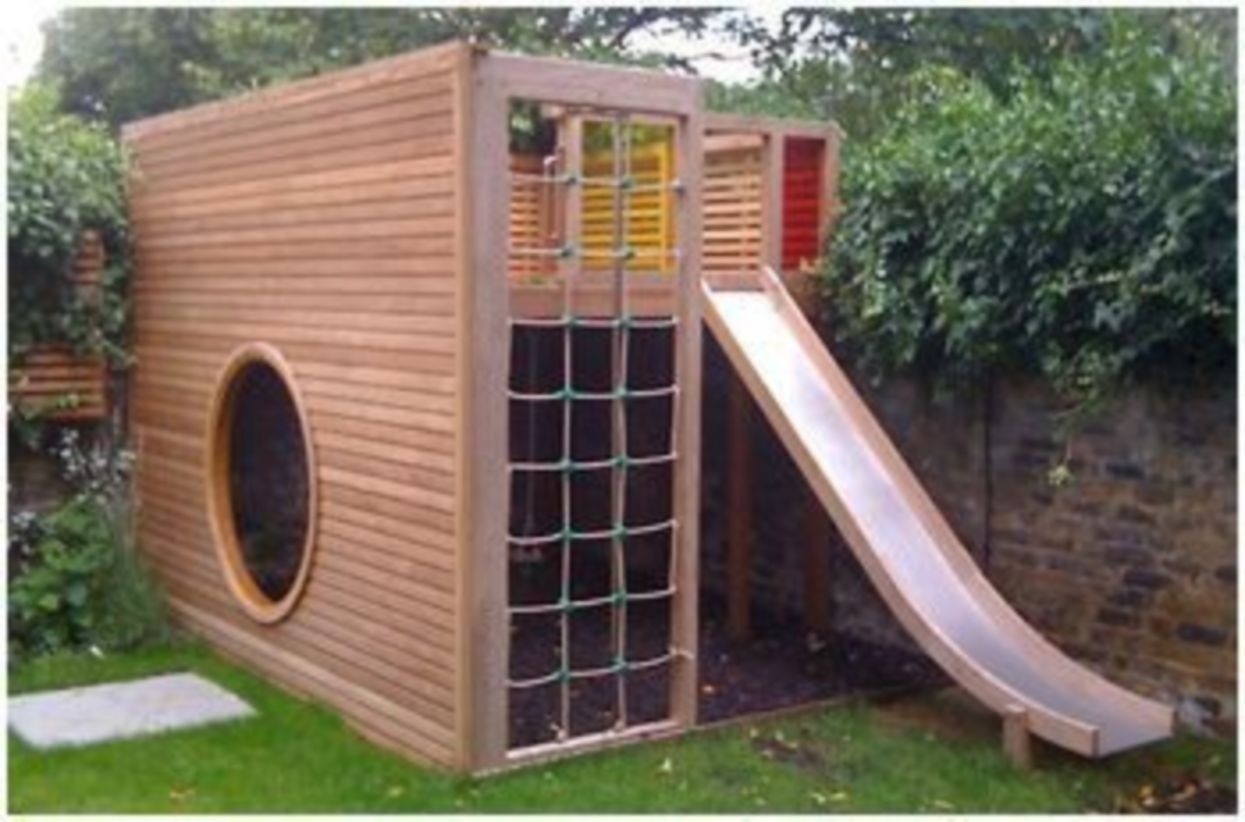 Playhouse with slide