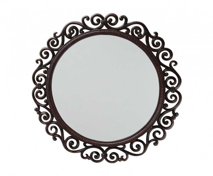 frame round mirror foter scrolls defines abundant wrought flair fancy decorative iron