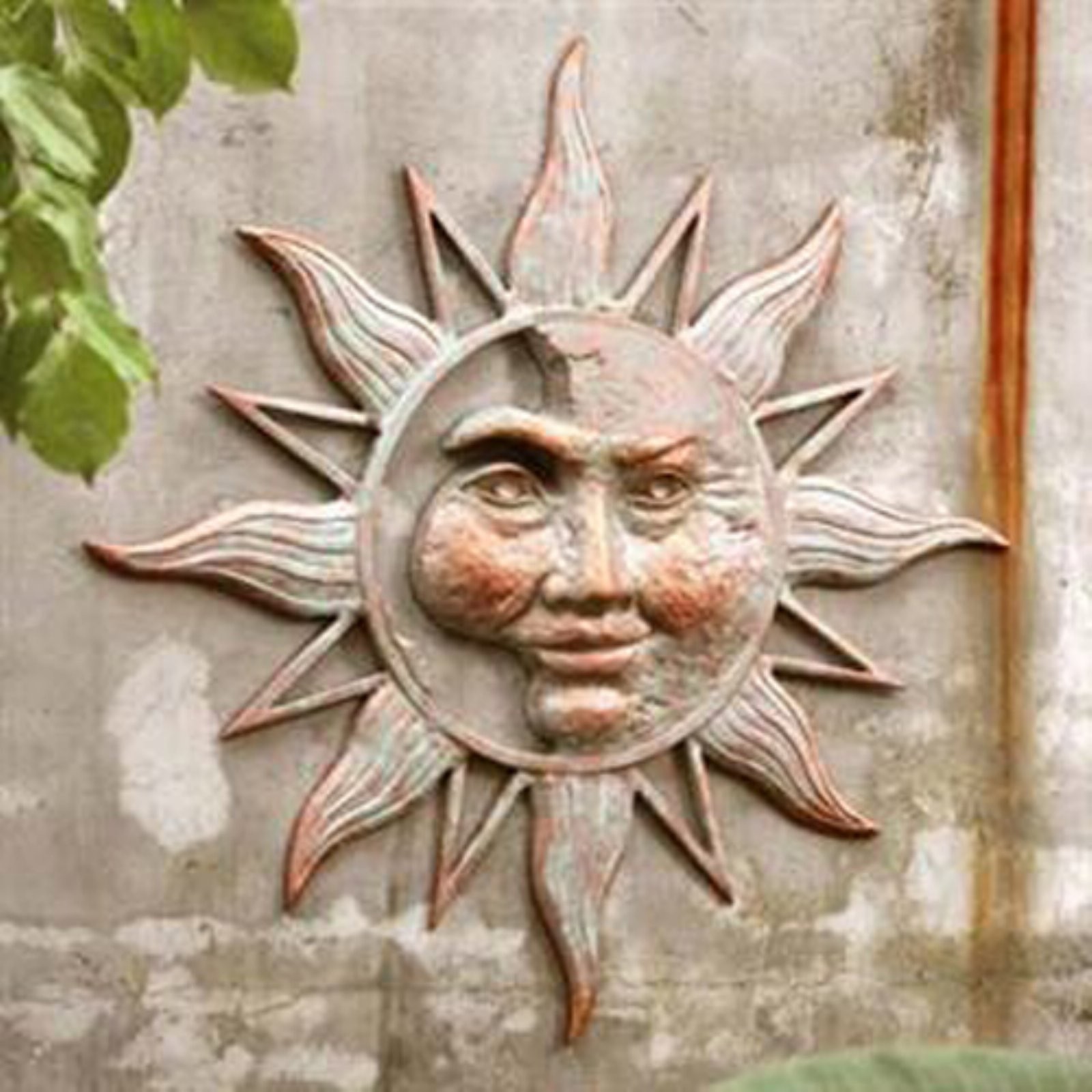 San Pacific Half Face Sun Garden Wall Plaque