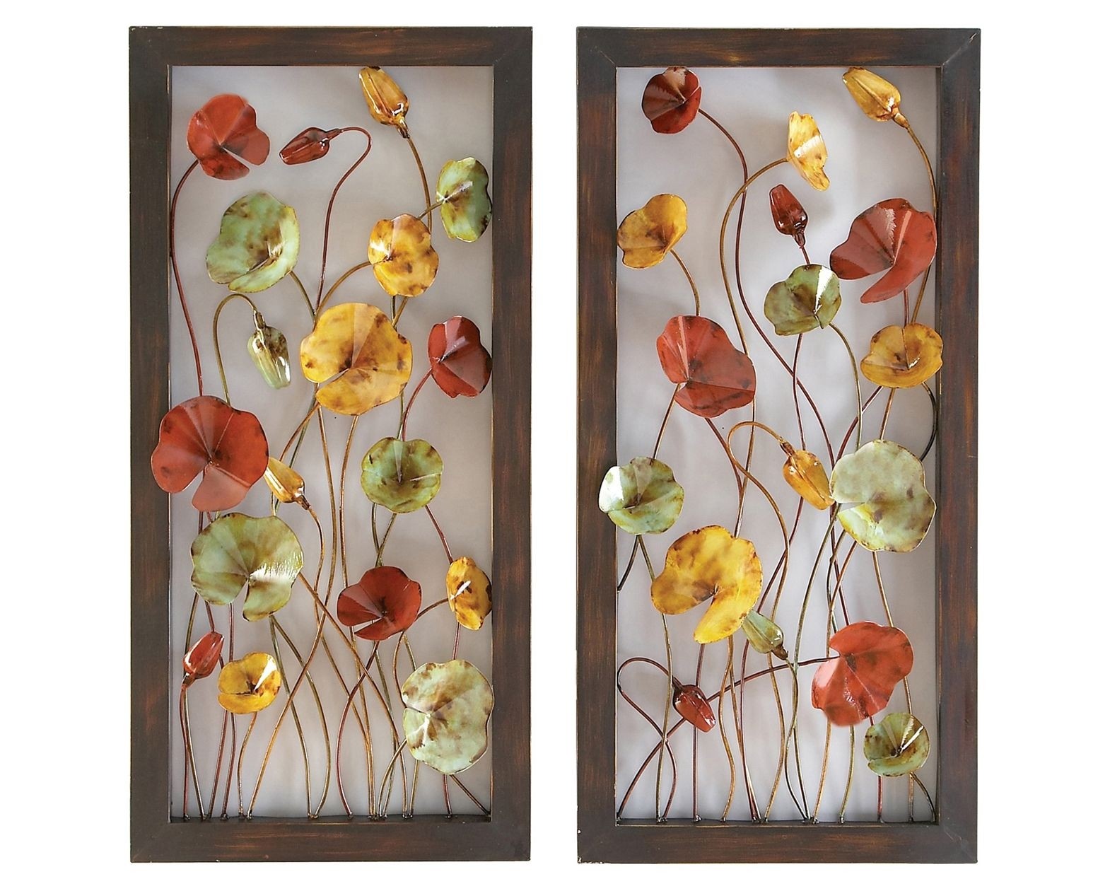Details about  / Decorative Elegant Floral Tuscan Multi-Color Metal Wall Sculpture Art Panels NEW