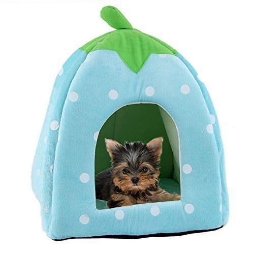 Super Comfortable Sponge Strawberry Pet Cat Dog House Bed Warm Cushion Basket