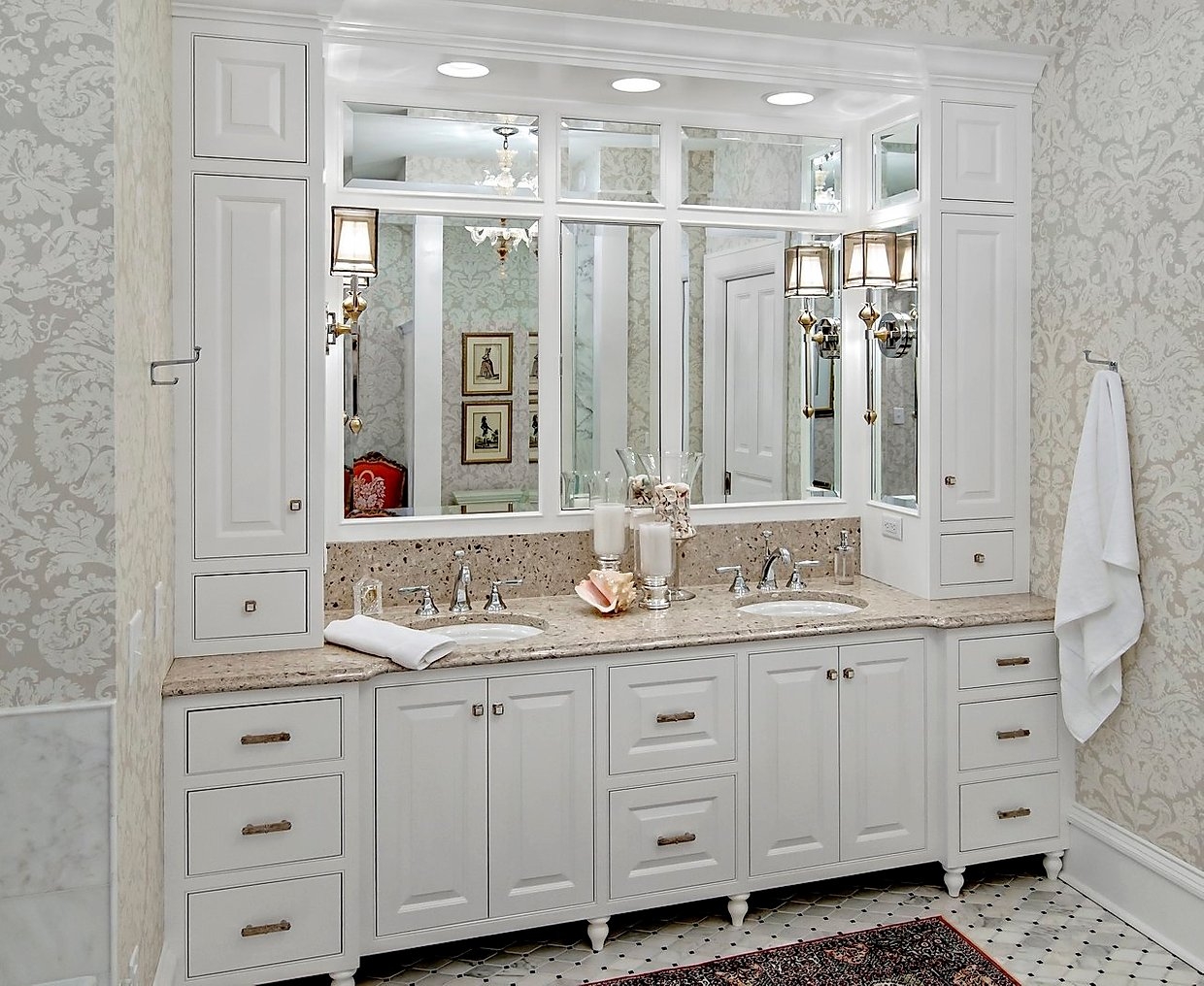 Double Sink Vanities with Makeup Area - Foter