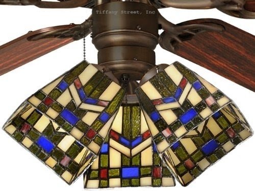 Tiffany Street 259540001 Mission Wheat Stained Glass Ceiling Fan Shade (QTY One Shade)