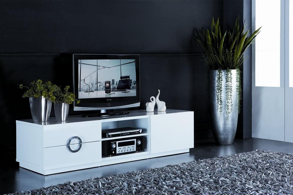 White modern tv stand