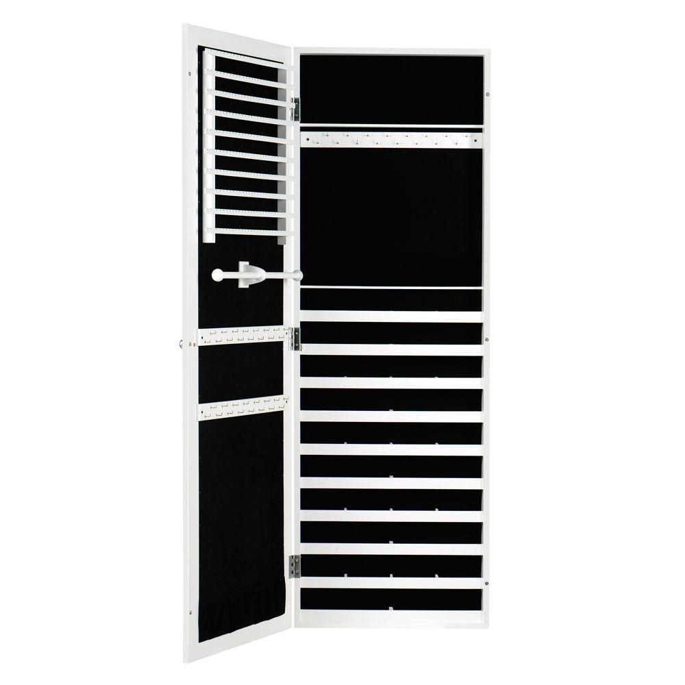 White wall mounted jewelry armoire