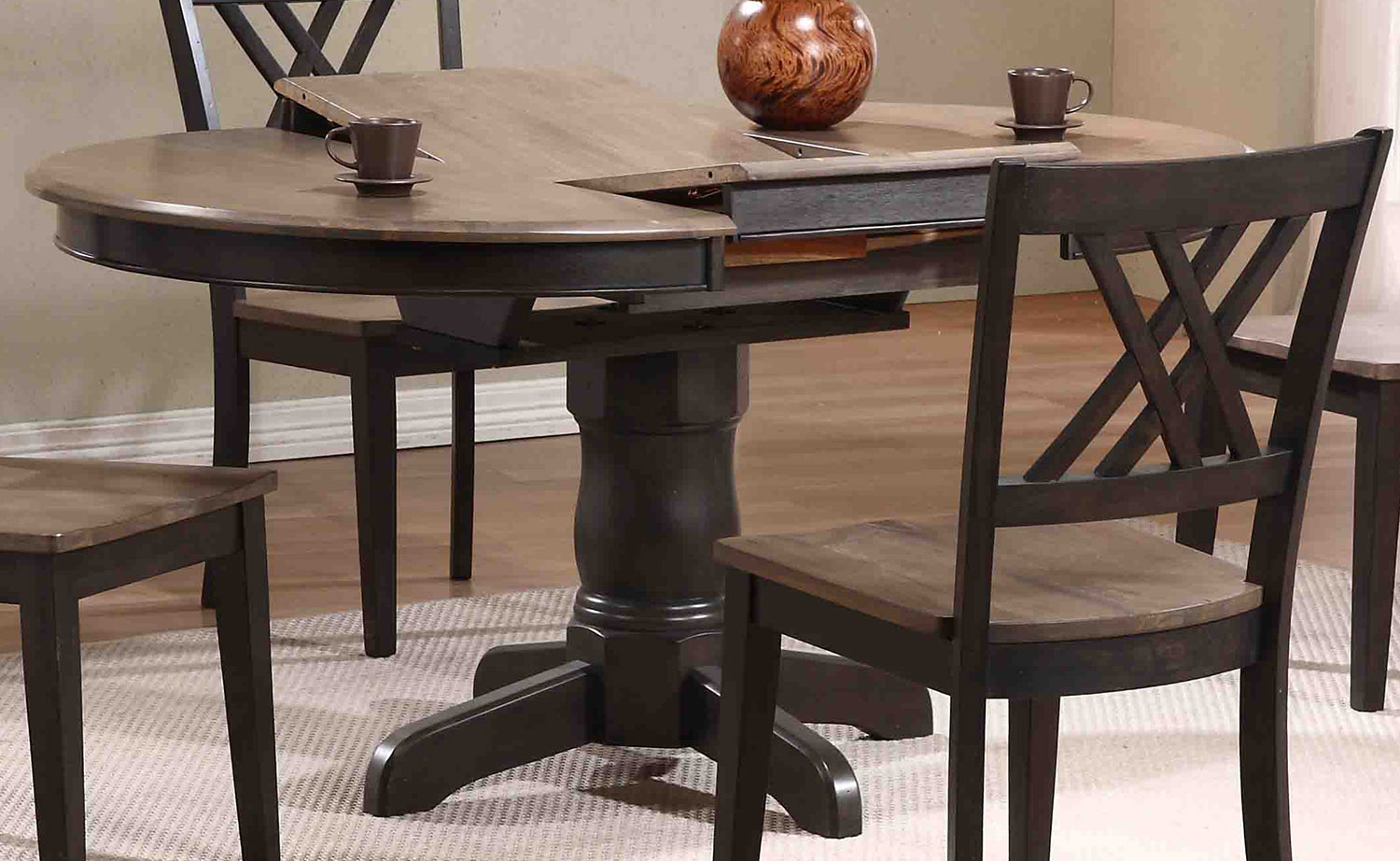 Round Dining Tables With Leaf Foter   Wooden Round Table 