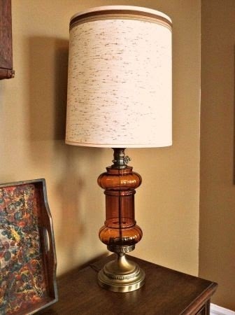 Amber glass table lamp 17