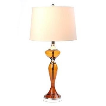 Amber glass table lamp