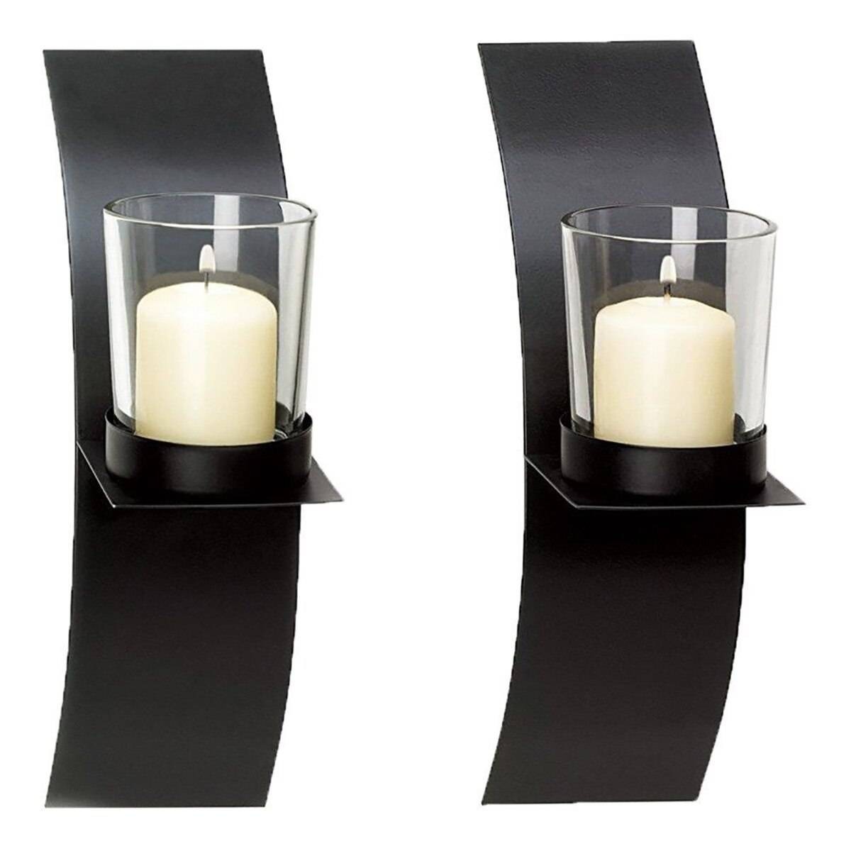 Beautiful wall mount sconce and large pillar candle holders sets