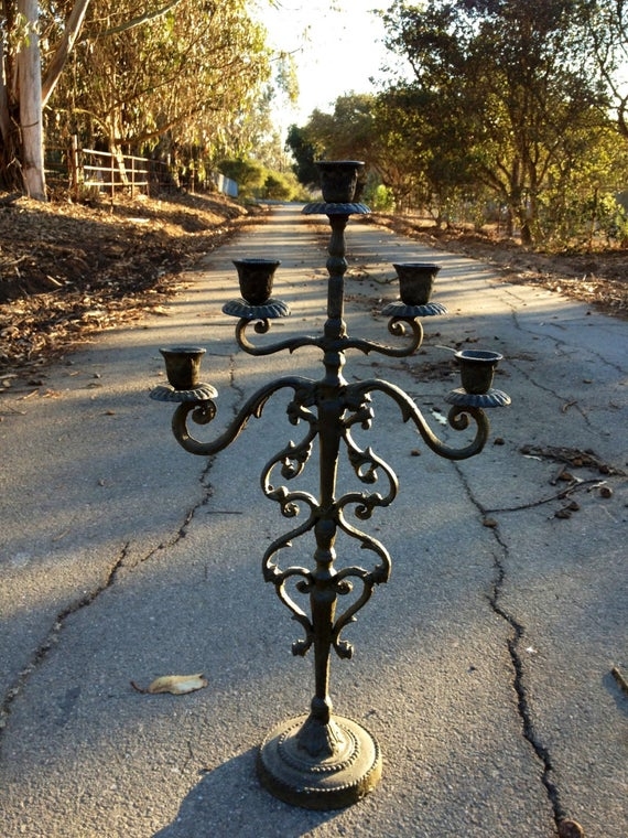 Bold vintage wrought iron gothic medieval candle by thegalwaygirrl 82