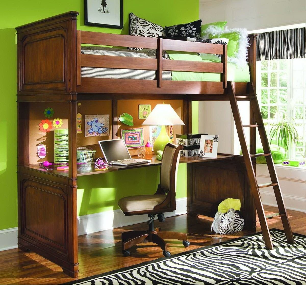 Bunk beds with a desk