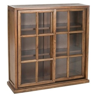 Wooden Book Shelf with Glass Door - Foter