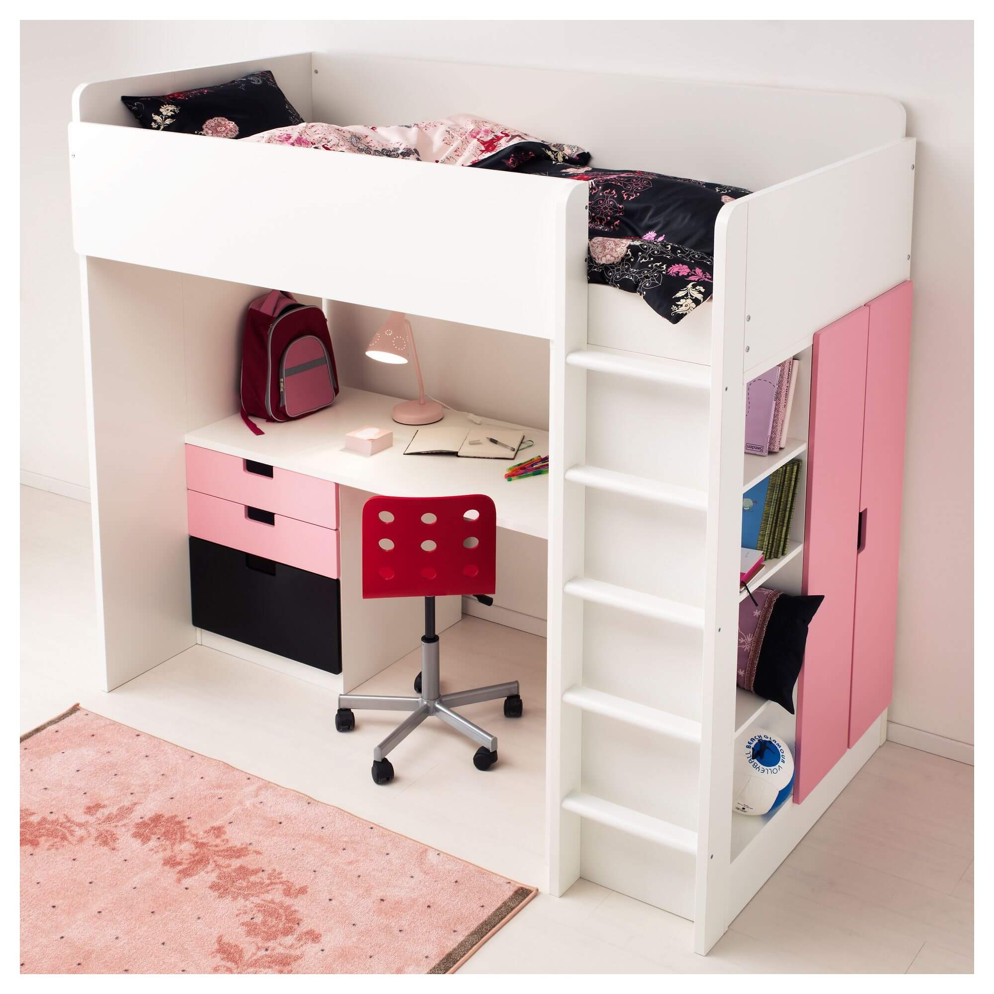 Loft bed for teenage hotsell girl with desk ikea