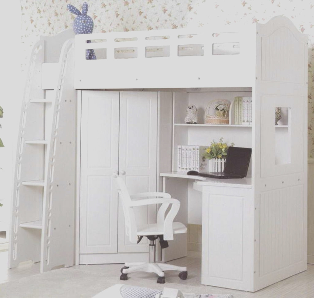 Loft bed with outlet desk for teenage girl