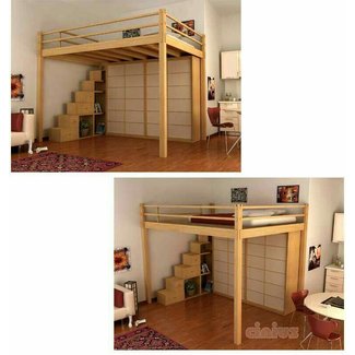 Full Size Loft Bed With Desk Underneath