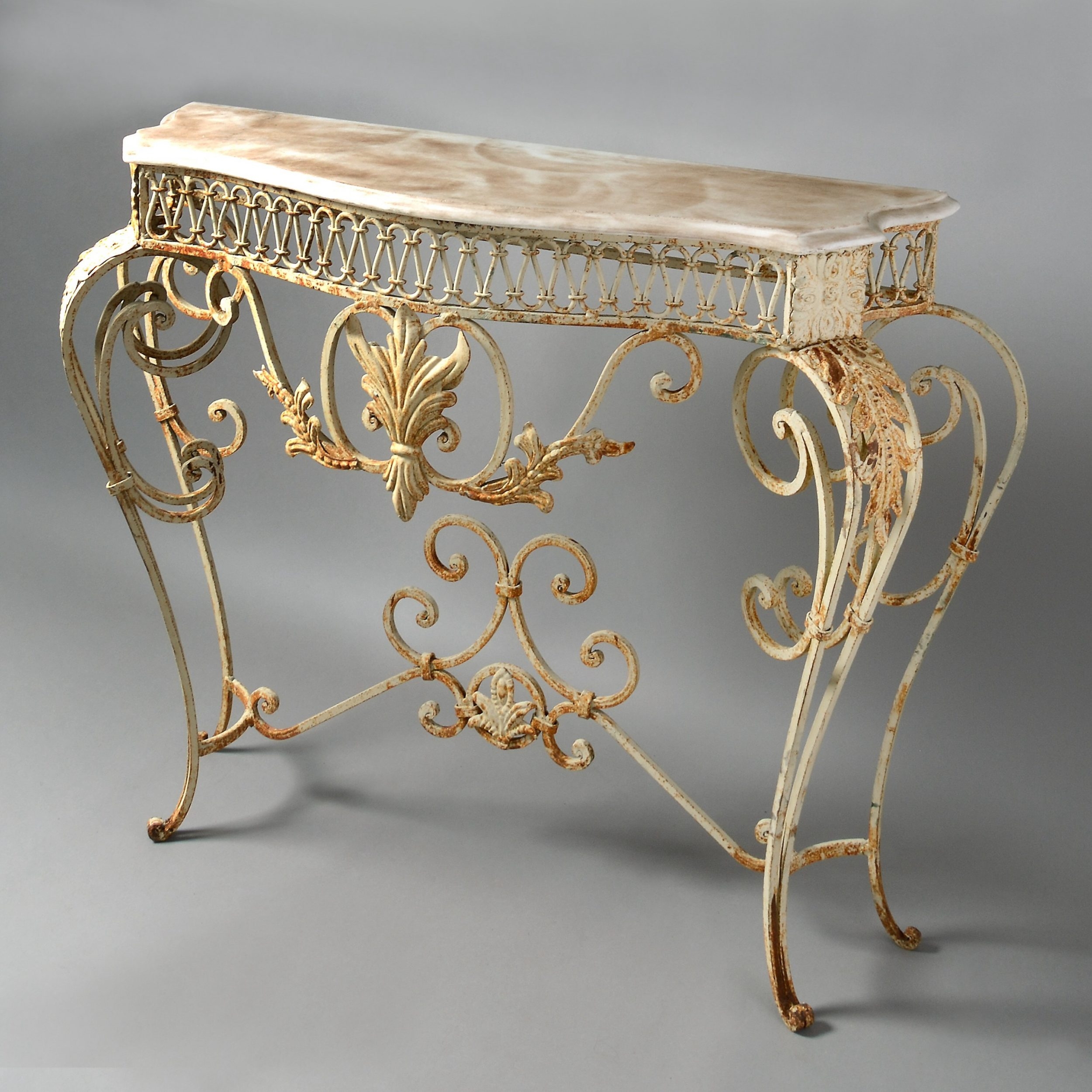 Gilt console table marble top