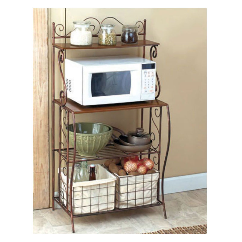 Kitchen Bakers Rack Storage with Baskets
